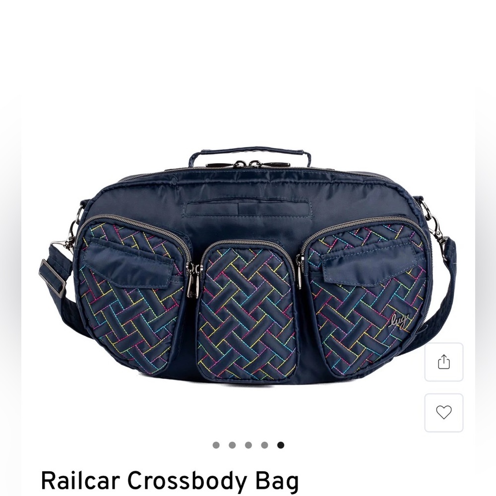 Lug Railcar Crossbody NWT - Indigo with Rainbow Stitch